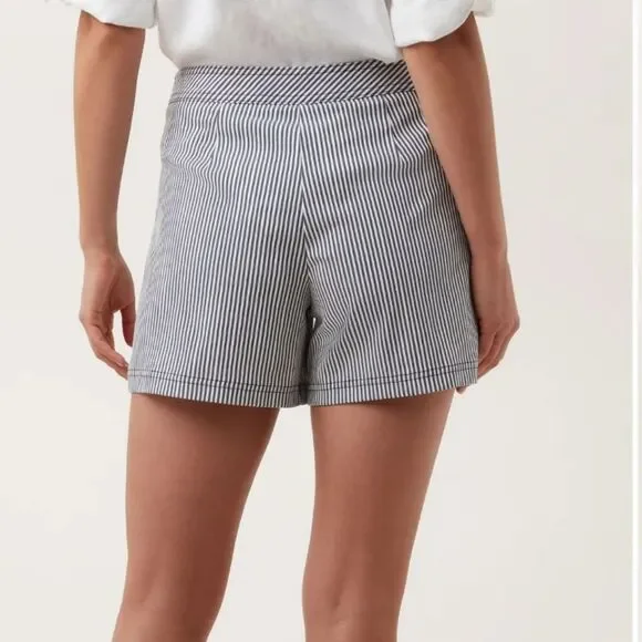 New Trina Turk Dearest Olive Striped Linen Blend Shorts - Sz 4 - Picture 5 of 14